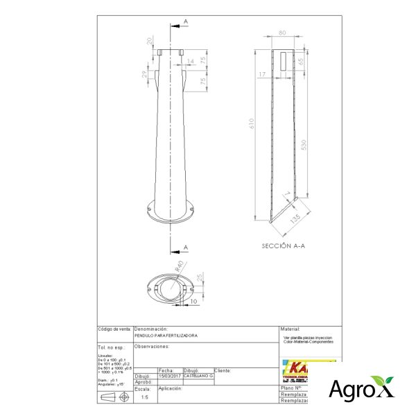 PENDULO P/FERTILIZADORA 50407 ( 4777 - 4778 ) - Image 2
