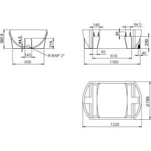 COMEDERO HACIENDA 250 LTS. 1220 X 380 X 760 X 50