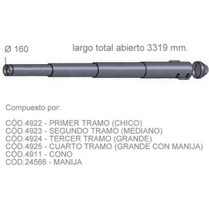 SEGUNDO TRAMO (MEDIANO) CAÑO TELESCOPICO 4891-5547