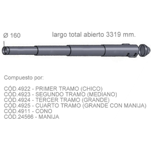CUARTO TRAMO (GRANDE CON MANIJA) CAÑO TELESCOPICO 4891
