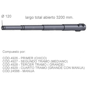 CUARTO TRAMO (GRANDE CON MANIJA) CAÑO TELESCOPICO 4892