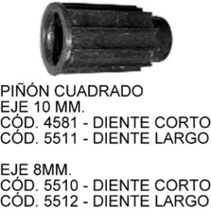 PIÑON ALIMENTADOR ALFALFERO DIENTE LARGO  EJE Ø10 (4581)