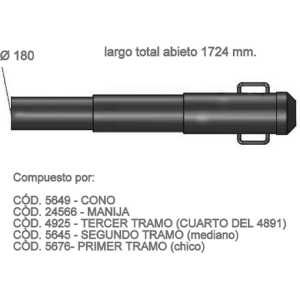 CONO DESCARGA P/CAÑO TELESC Ø 185 MM. A120 x Ø160 - (4911)