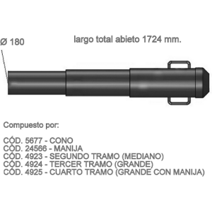 CONO DESCARGA P/CAÑO TELESC Ø 185 MM. A110 x Ø170 - (4911)