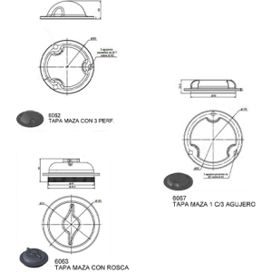TAPA MAZA 1 C/3 AGUJERO C/LOGOTIPO OMBU