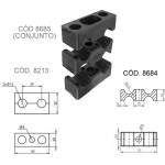 CONJUNTO PRENSA CAÑO DOBLE RECTO 1/2 CON ADAPTADOR A CUADRUPLE